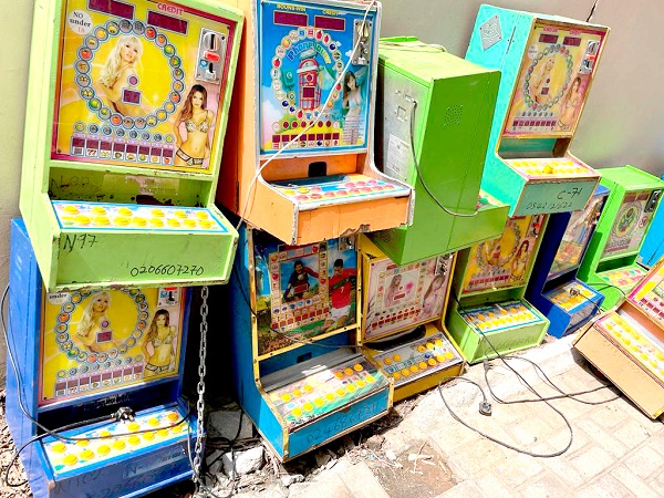 Some of the seized jackpots